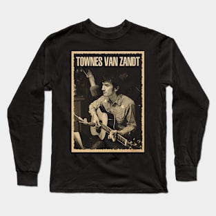 Folk Reverie Townes Van Zandt's Timeless Aura Long Sleeve T-Shirt